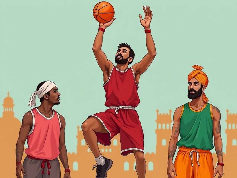 Post Up Powerhouses India game cover with Indian basketball players in traditional attire